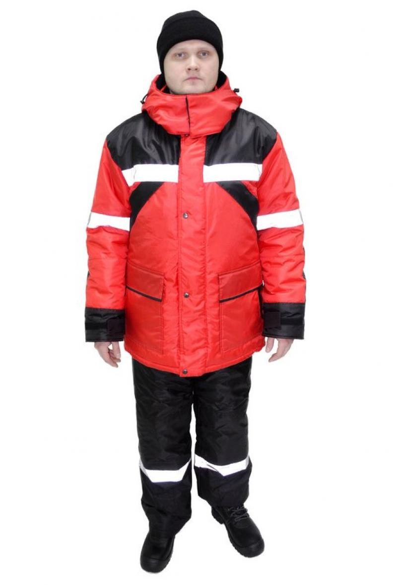 Куртка утепленная «Монблан-Люкс» красно-черная
